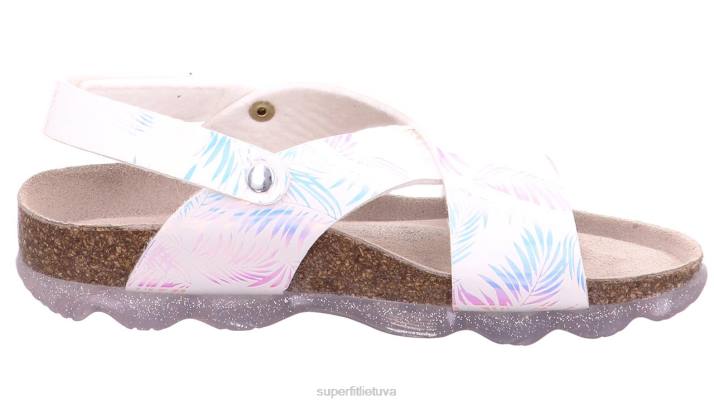 drebučiai - basutės su velcro užsegimu mažyliai Superfit T20D603 sandalai balta/sidabrinė