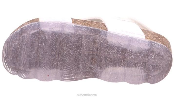 drebučiai - basutės su velcro užsegimu mažyliai Superfit T20D603 sandalai balta/sidabrinė