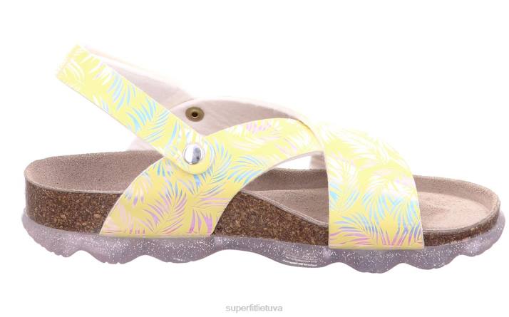 drebučiai - basutės su velcro užsegimu mažyliai Superfit T20D604 sandalai geltona/sidabrinė