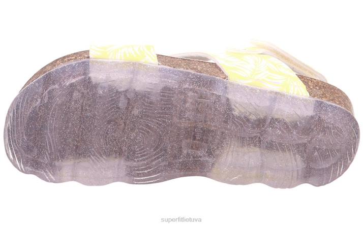 drebučiai - basutės su velcro užsegimu mažyliai Superfit T20D604 sandalai geltona/sidabrinė