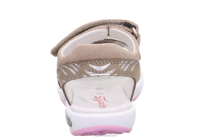emily - basutės su velcro užsegimu mažyliai Superfit T20D651 sandalai smėlio/rožinės spalvos