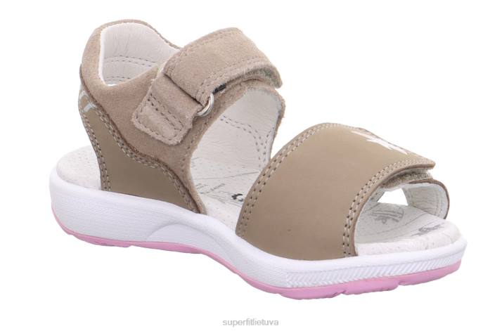 emily - basutės su velcro užsegimu mažyliai Superfit T20D651 sandalai smėlio/rožinės spalvos