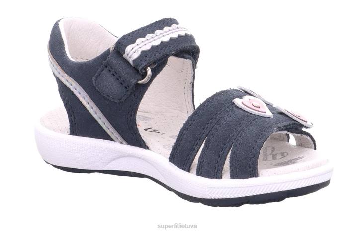 emily - basutės su velcro užsegimu mažyliai Superfit T20D662 sandalai mėlyna/sidabrinė