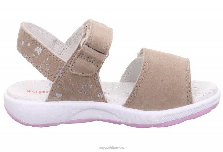 emily - basutės su velcro užsegimu mažyliai Superfit T20D675 sandalai smėlio spalvos