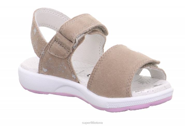 emily - basutės su velcro užsegimu mažyliai Superfit T20D675 sandalai smėlio spalvos