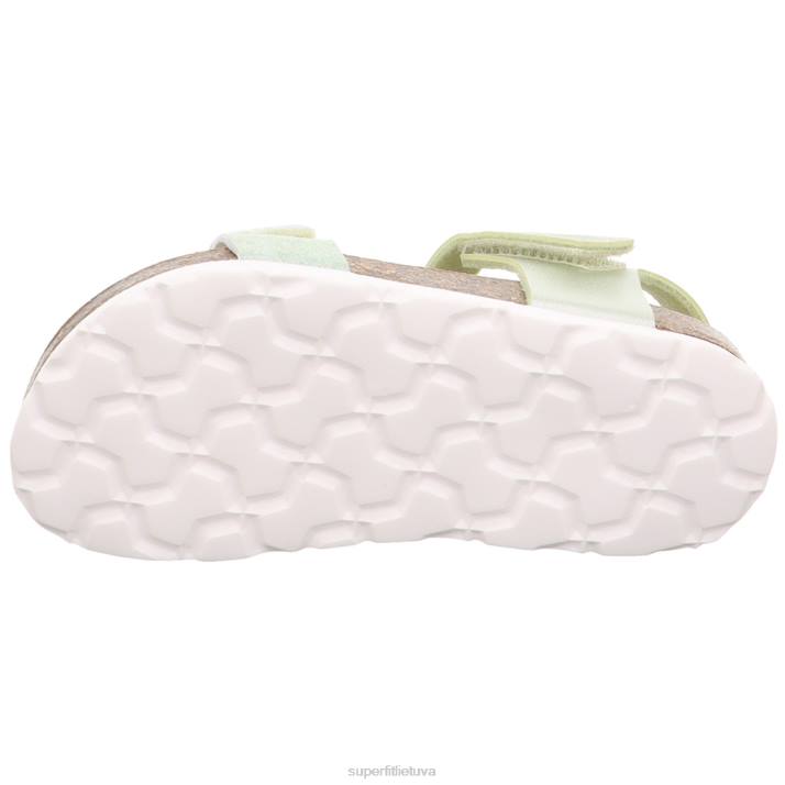 fussbettpantoffel - basutės su velcro užsegimu mažyliai Superfit T20D548 sandalai žalias