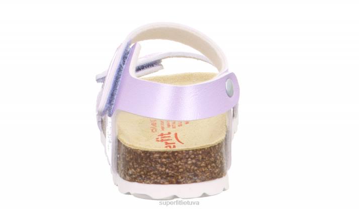 fussbettpantoffel - basutės su velcro užsegimu mažyliai Superfit T20D553 sandalai violetinė