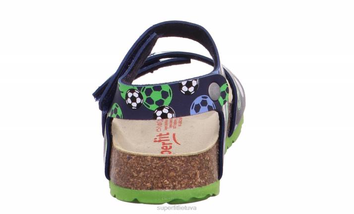 fussbettpantoffel - basutės su velcro užsegimu mažyliai Superfit T20D555 sandalai mėlyna Žalia