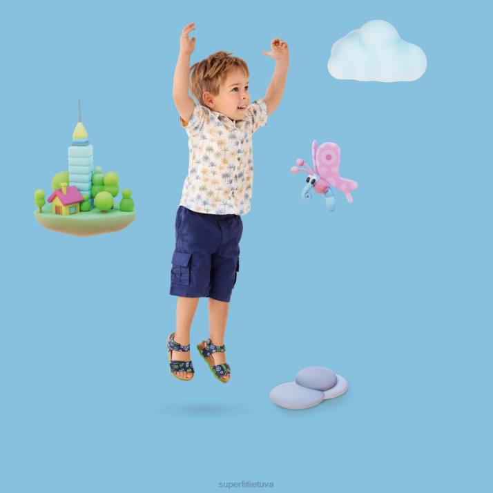 fussbettpantoffel - basutės su velcro užsegimu mažyliai Superfit T20D555 sandalai mėlyna Žalia