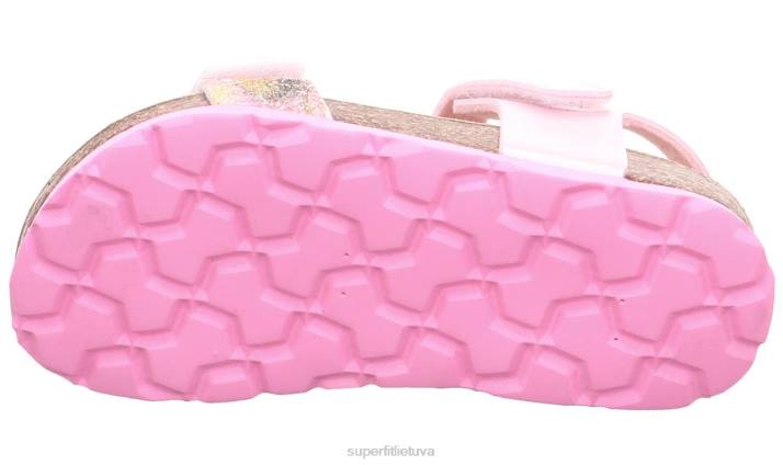 fussbettpantoffel - basutės su velcro užsegimu mažyliai Superfit T20D570 sandalai rožinė/daugiaspalvė