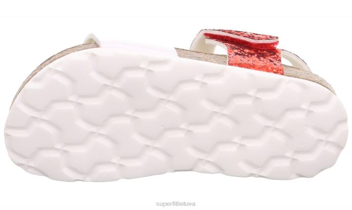 fussbettpantoffel - basutės su velcro užsegimu mažyliai Superfit T20D571 sandalai raudona/balta