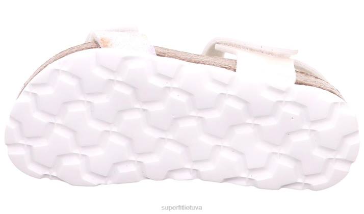 fussbettpantoffel - basutės su velcro užsegimu mažyliai Superfit T20D585 sandalai baltas/daugiaspalvis