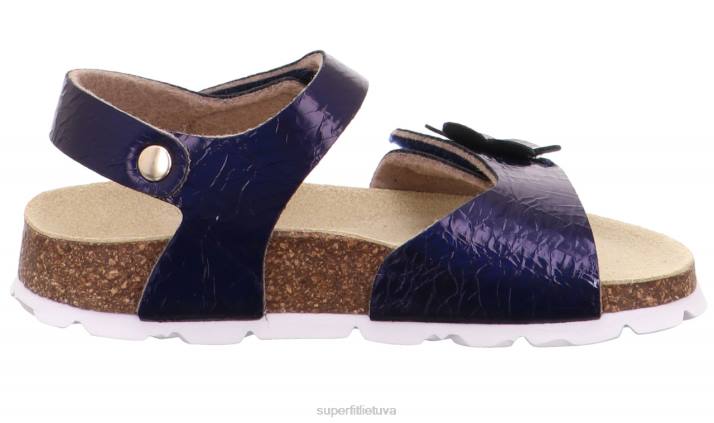 fussbettpantoffel - basutės su velcro užsegimu mažyliai Superfit T20D634 sandalai mėlyna