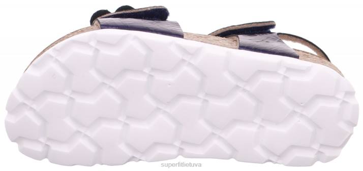 fussbettpantoffel - basutės su velcro užsegimu mažyliai Superfit T20D634 sandalai mėlyna