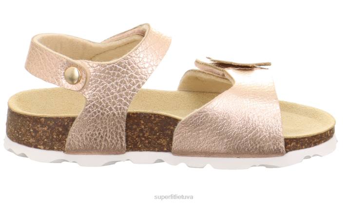 fussbettpantoffel - basutės su velcro užsegimu mažyliai Superfit T20D681 sandalai bronzos