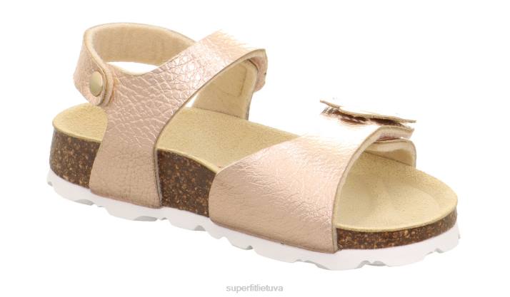 fussbettpantoffel - basutės su velcro užsegimu mažyliai Superfit T20D681 sandalai bronzos
