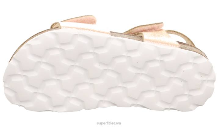 fussbettpantoffel - basutės su velcro užsegimu mažyliai Superfit T20D681 sandalai bronzos