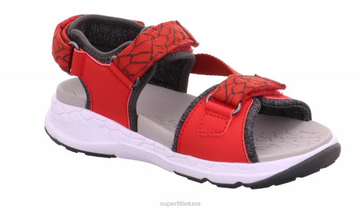 kryžminiai sandalai su velcro užsegimu mažyliai Superfit T20D612 sandalai raudona/pilka