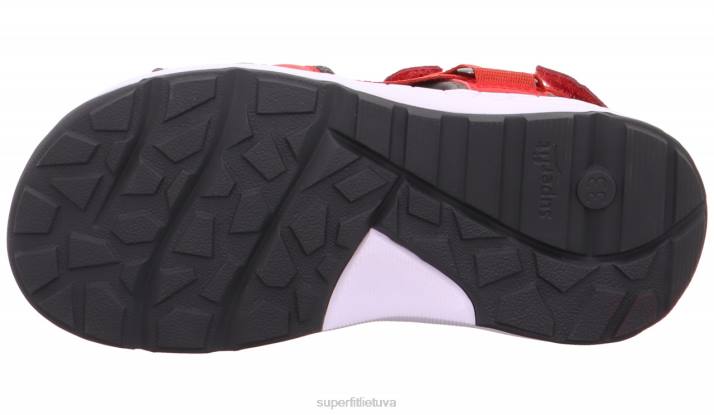 kryžminiai sandalai su velcro užsegimu mažyliai Superfit T20D612 sandalai raudona/pilka