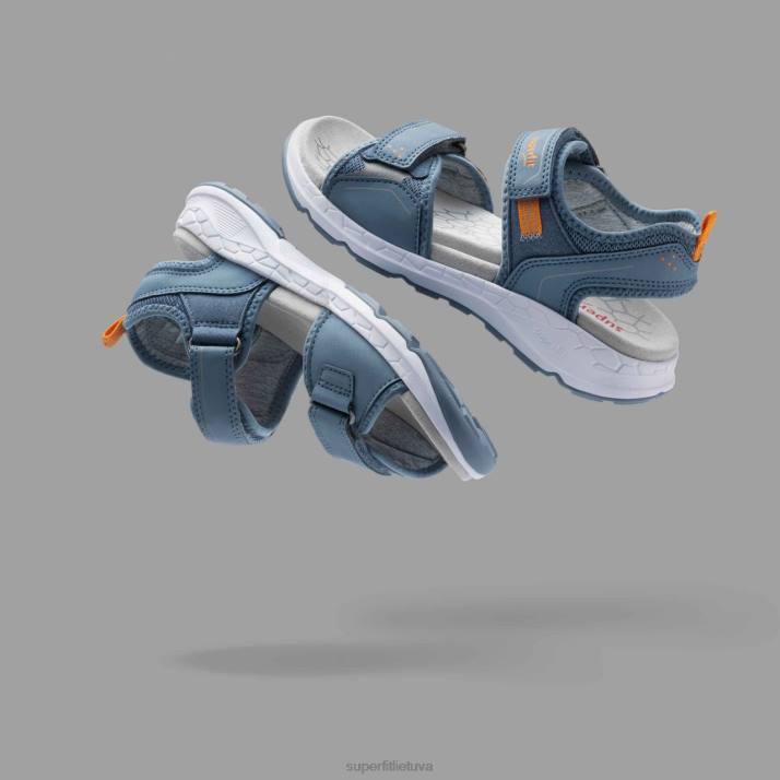 kryžminiai sandalai su velcro užsegimu mažyliai Superfit T20D630 sandalai mėlyna/oranžinė
