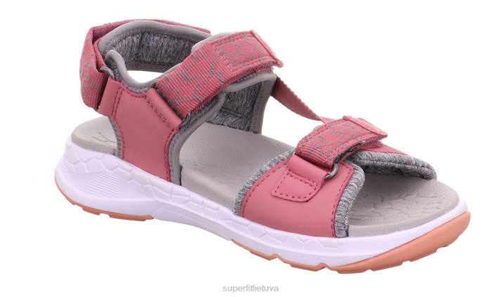 kryžminiai sandalai su velcro užsegimu mažyliai Superfit T20D635 sandalai rožinė/oranžinė