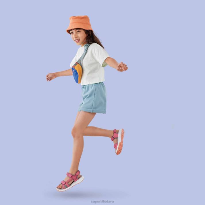 kryžminiai sandalai su velcro užsegimu mažyliai Superfit T20D635 sandalai rožinė/oranžinė