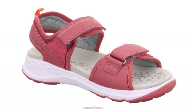 kryžminiai sandalai su velcro užsegimu mažyliai Superfit T20D648 sandalai rožinė/oranžinė
