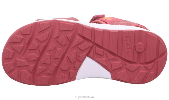kryžminiai sandalai su velcro užsegimu mažyliai Superfit T20D648 sandalai rožinė/oranžinė