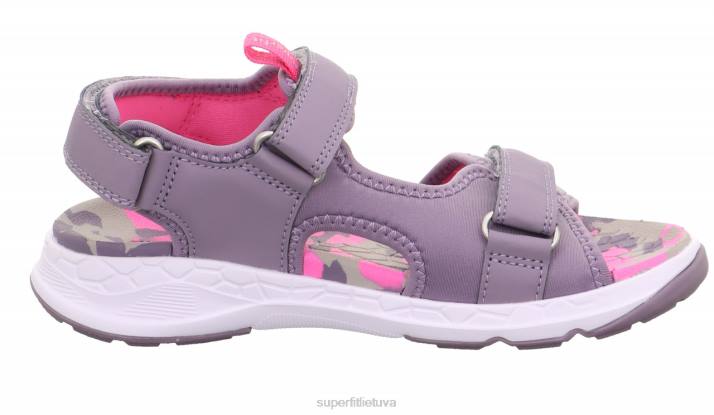 kryžminiai sandalai su velcro užsegimu mažyliai Superfit T20D653 sandalai violetinė/rožinė