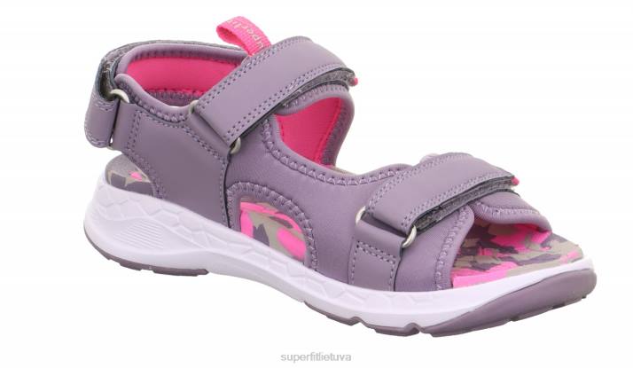 kryžminiai sandalai su velcro užsegimu mažyliai Superfit T20D653 sandalai violetinė/rožinė