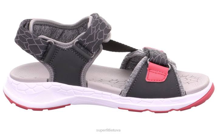 kryžminiai sandalai su velcro užsegimu mažyliai Superfit T20D663 sandalai pilka/rožinė