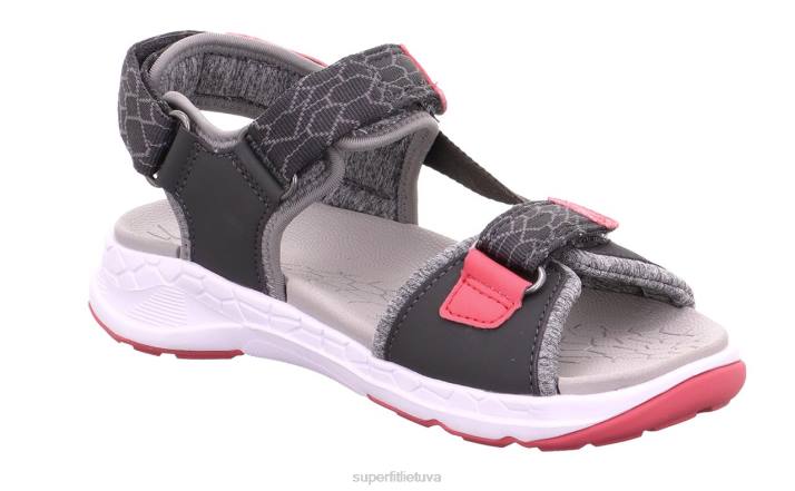 kryžminiai sandalai su velcro užsegimu mažyliai Superfit T20D663 sandalai pilka/rožinė