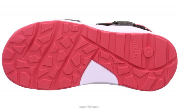kryžminiai sandalai su velcro užsegimu mažyliai Superfit T20D663 sandalai pilka/rožinė