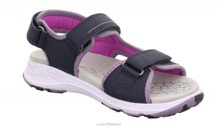 kryžminiai sandalai su velcro užsegimu mažyliai Superfit T20D670 sandalai mėlyna/violetinė