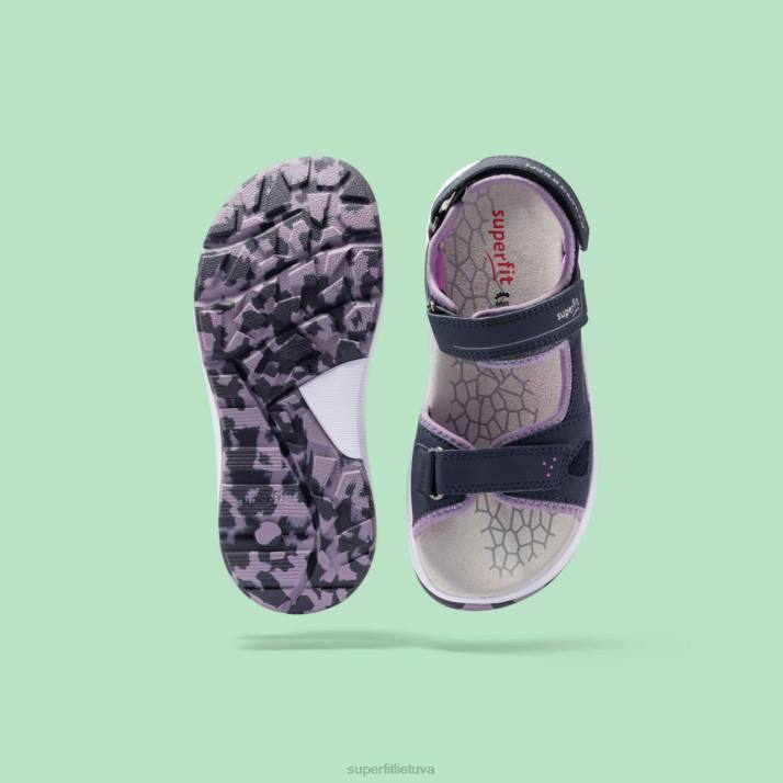 kryžminiai sandalai su velcro užsegimu mažyliai Superfit T20D670 sandalai mėlyna/violetinė
