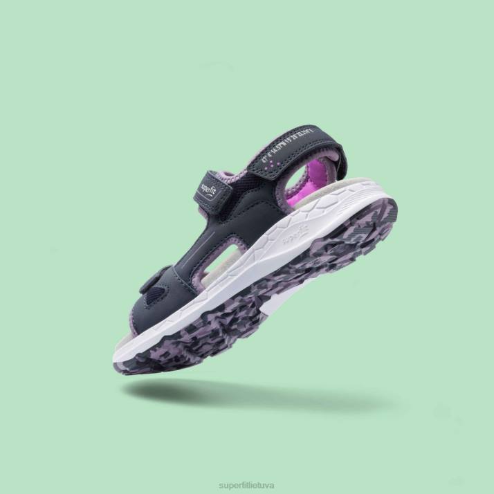 kryžminiai sandalai su velcro užsegimu mažyliai Superfit T20D670 sandalai mėlyna/violetinė