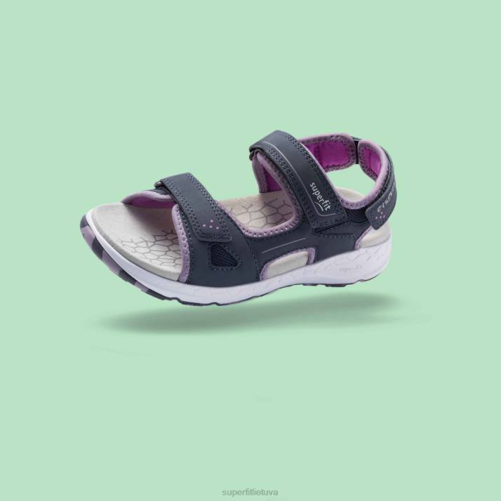 kryžminiai sandalai su velcro užsegimu mažyliai Superfit T20D670 sandalai mėlyna/violetinė