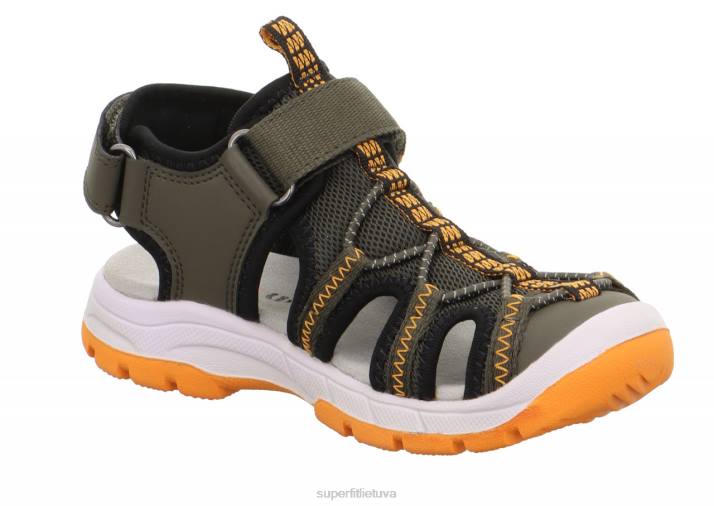 tornado light - sandalai su velcro užsegimu mažyliai Superfit T20D617 sandalai žalia/oranžinė