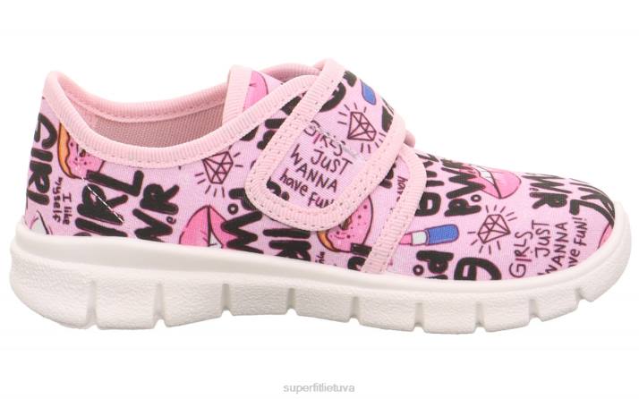 bobby - šlepetė su velcro užsegimu mažyliai Superfit T20D563 šlepetės rožinė/daugiaspalvė