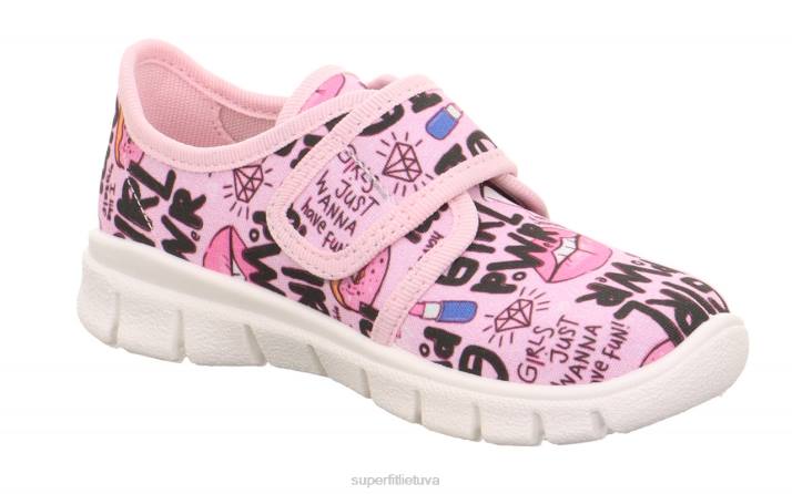 bobby - šlepetė su velcro užsegimu mažyliai Superfit T20D563 šlepetės rožinė/daugiaspalvė