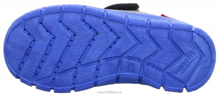 bobby - šlepetė su velcro užsegimu mažyliai Superfit T20D572 šlepetės pilka/juoda