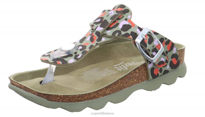 drebučiai – šlepetė su sagtimi mažyliai Superfit T20D583 šlepetės žalia / įvairiaspalvė