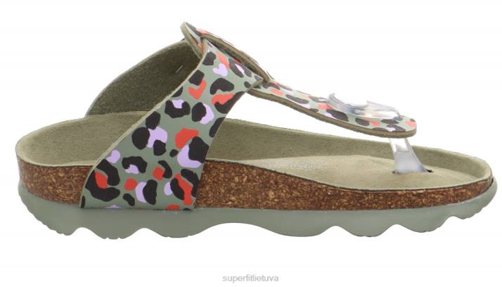 drebučiai – šlepetė su sagtimi mažyliai Superfit T20D583 šlepetės žalia / įvairiaspalvė