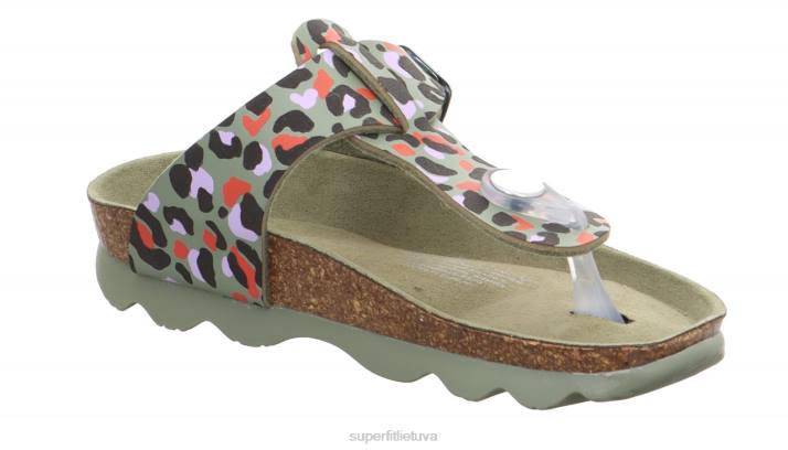 drebučiai – šlepetė su sagtimi mažyliai Superfit T20D583 šlepetės žalia / įvairiaspalvė