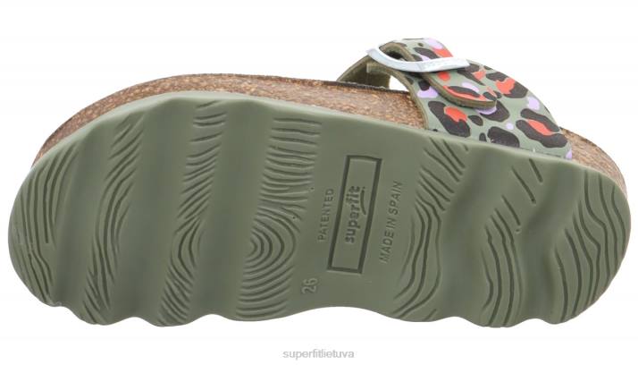 drebučiai – šlepetė su sagtimi mažyliai Superfit T20D583 šlepetės žalia / įvairiaspalvė