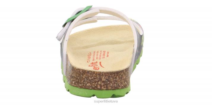 fussbettpantoffel - šlepetė su sagtimi mažyliai Superfit T20D549 šlepetės juoda/daugiaspalvė