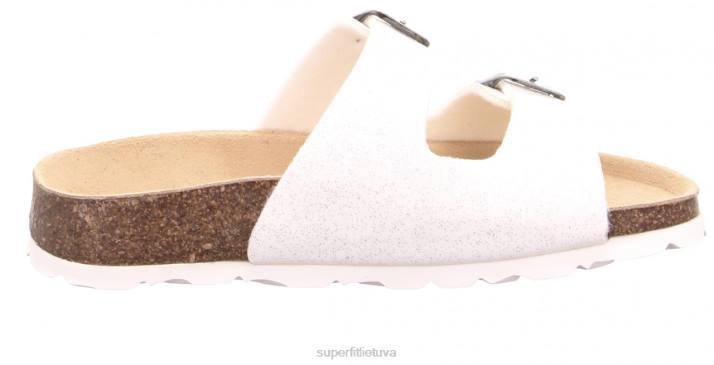 fussbettpantoffel - šlepetė su sagtimi mažyliai Superfit T20D558 šlepetės baltas