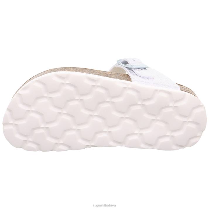 fussbettpantoffel - šlepetė su sagtimi mažyliai Superfit T20D565 šlepetės baltas