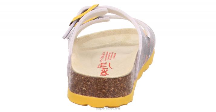 fussbettpantoffel - šlepetė su sagtimi mažyliai Superfit T20D566 šlepetės pilka/oranžinė