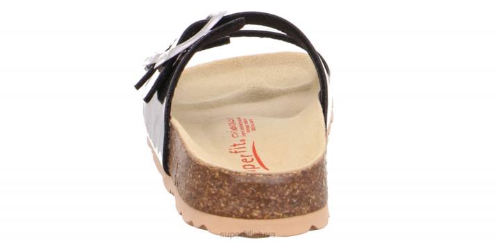 fussbettpantoffel - šlepetė su sagtimi mažyliai Superfit T20D569 šlepetės juoda/sidabrinė